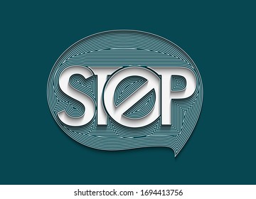 Detener la línea caligráfica Arte Texto de la compra ilustración vectorial Diseño.