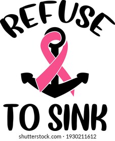 Stop cancer. Fight cancer. Pink ribbon illustration vector