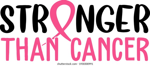 Stop Cancer. Fight Cancer. Pink Ribbon Illustration Vector