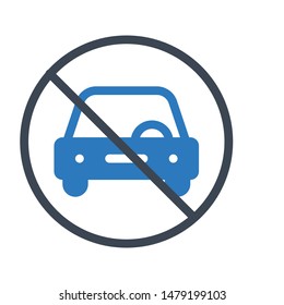 stop car glyph colour vector icon