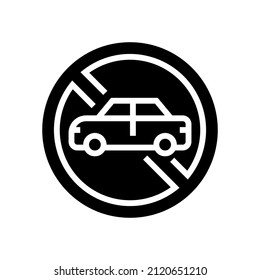 stop car glyph icon vector. stop car sign. isolated contour symbol black illustration