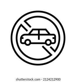 stop car line icon vector. stop car sign. isolated contour symbol black illustration