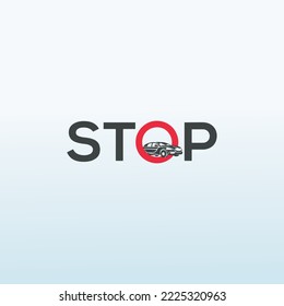 STOP CAR vector logo design