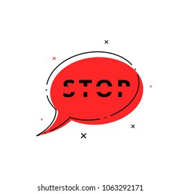 Stop card isolated on white background. Vector illustration.