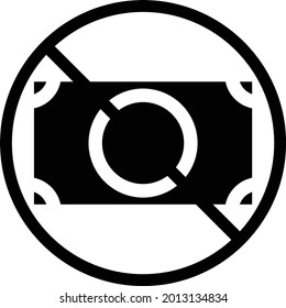 icono de paro de glifo vector de efectivo