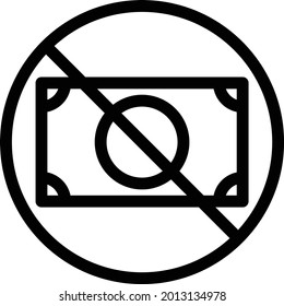 stop cash vector thin line icon