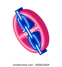 vector de icono de símbolo de cadena de detención. señal isométrica de la cadena de detención. ilustración de símbolo aislado de color