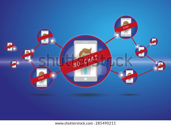 Stop Chatting On Social Media Stock Vector Royalty Free