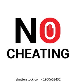 stop cheating icon vector illustration, no cheating