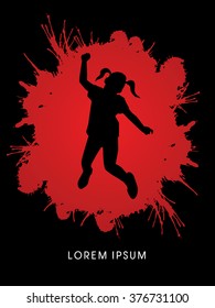 Stop Child Abuse designed on splash blood background graphic vector.
