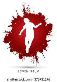 Stop Child Abuse designed on splash blood background graphic vector.