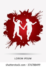 Stop Child Abuse designed on splash blood background graphic vector.