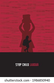 Stop child labour poster illustration design