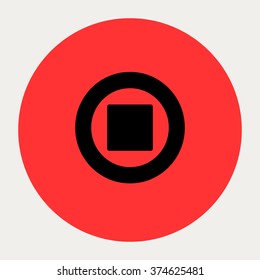 Stop Circle navigation button.Vector illustration.