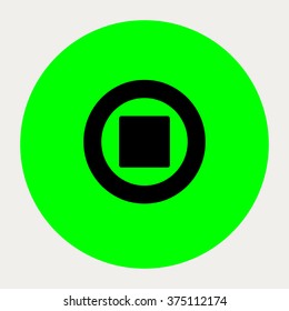 Stop Circle navigation button.Vector illustration.
