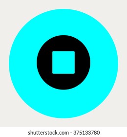 Stop Circle navigation button.Vector illustration.