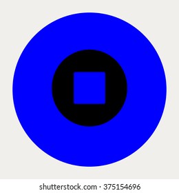 Stop Circle navigation button.Vector illustration.