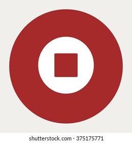 Stop Circle navigation button.Vector illustration.