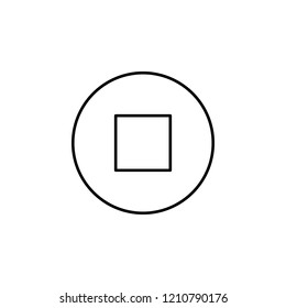 stop circular button icon. Element of simple web icon. Thin line icon for website design and development, app development. Premium icon