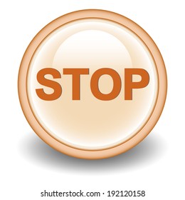 stop circular icon on Orange  background 