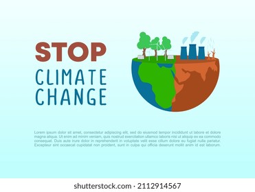 Stop climate change background banner poster for nature promotion to save earth