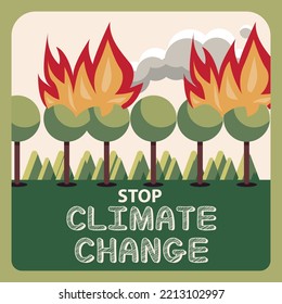 stop climate change, Flat climate change Instagram posts collection, Flat climate change landing page template, Flat climate change concept illustration