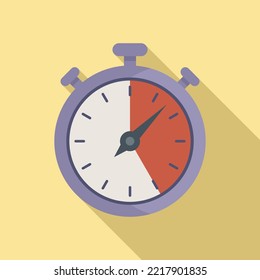 Stop clock icon flat vector. Stopwatch timer. Watch countdown