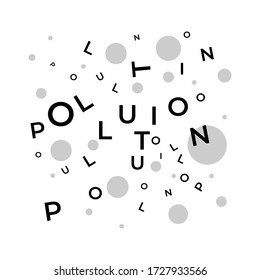 Stop CO2 emission reducing air pollution. CO2 typographic design. Vector illustration outline flat design style. 