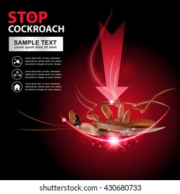 Stop Cockroach Vector Concept