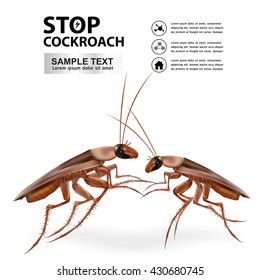 Stop Cockroach Vector Concept