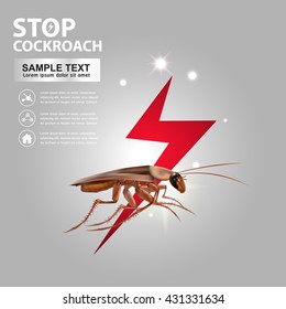 Stop Cockroach Vector Concept