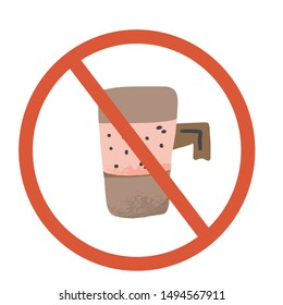 Stop coffee sign icon. Restrict symbol. Vector  illustration.