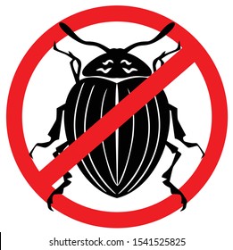 stop Colorado potato beetle symbol vector illustration