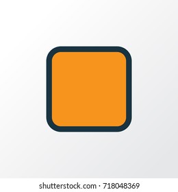 Stop Colorful Outline Symbol. Premium Quality Isolated Pause Element In Trendy Style.