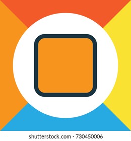 Stop Colorful Outline Symbol. Premium Quality Isolated Pause Element In Trendy Style.