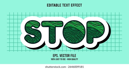 ANUNCIO colorido de la tipografía del Vector de la PARADA, efecto editable del texto