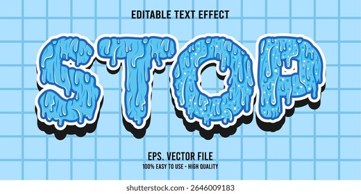 STOP colorful vector typography banner, Editable text effect