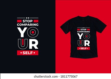 Dejar de compararse con tipografía moderna citas de letras inspiradoras diseño de camisetas adecuado para el diseño de impresión