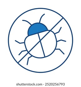 Stop Computer Virus Blue Editable Stroke Icons. Cyber Security Technology, Phishing, Hacking, Cyber Crime, Security, Trojan, Device Protection, Privacy Vector Illustration.