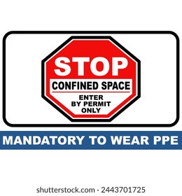 STOP CONFINED SPACE Sign PPE