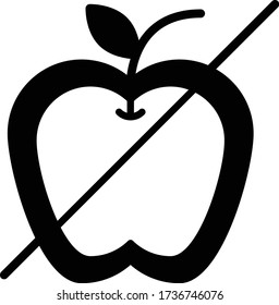 Stop consuming food in ramadan During Fast vector Glyph Icon Design, Avoid eating fresh Fruit in Daylight while fasting concept, Ramazan kareem and Islamic Symbols on white background,