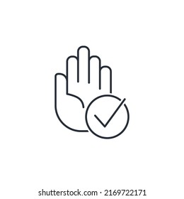 Stop control. Vector linear icon isolated on white background.