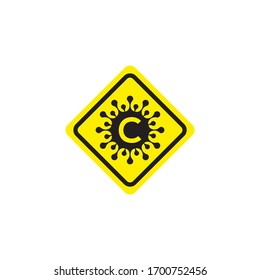Stop Corana Virus Disease or Covid-19 symbol logo design vector template
