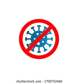 Stop Corana Virus Disease or Covid-19 symbol logo design vector template