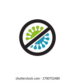 Stop Corana Virus Disease or Covid-19 symbol logo design vector template