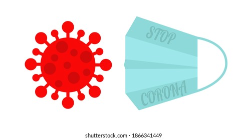 Stopp-Corona-Konzept, Vektorgrafik-Illustration