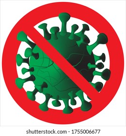 stop corona  prohibit sign ,world pandemic virus ,stop the infection,together we can stop corona virus,stay at home and stay save  can stop  covid-19.Isolated vector icon