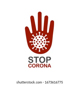 Stop corona spreading illustration logo vector