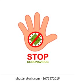 Stop corona spreading illustration logo vector