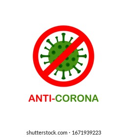 Stop corona symbol template vector